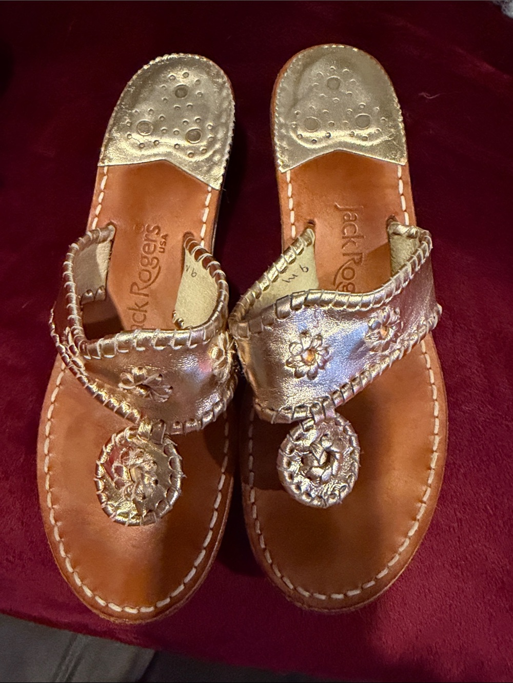 Jack Rogers Metallic Gold Sandals